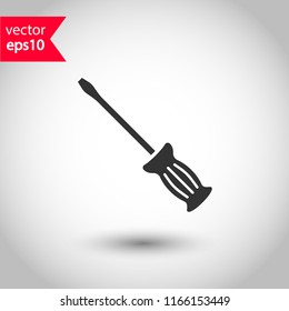 Screwdriver vector icon. Turn-screw tool sign. EPS 10 flat symbol.