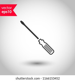 Screwdriver vector icon. Turn-screw tool sign. EPS 10 flat symbol.