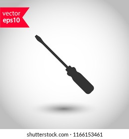 Screwdriver vector icon. Turn-screw tool sign. EPS 10 flat symbol.