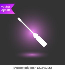 Screwdriver vector icon. Turn-screw tool sign. Toolkit icon.  EPS 10 flat symbol.