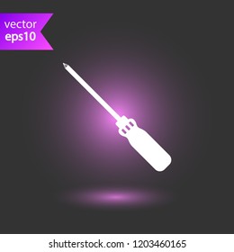 Screwdriver vector icon. Turn-screw tool sign. Toolkit icon.  EPS 10 flat symbol.