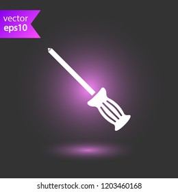 Screwdriver vector icon. Turn-screw tool sign. Toolkit icon.  EPS 10 flat symbol.