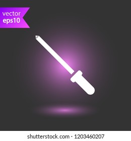 Screwdriver vector icon. Turn-screw tool sign. Toolkit icon.  EPS 10 flat symbol.