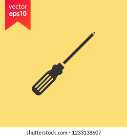Screwdriver vector icon. Turn-screw tool sign. Repair icon, EPS 10 flat symbol. Worker toolkit sign,