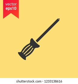 Screwdriver vector icon. Turn-screw tool sign. Repair icon, EPS 10 flat symbol. Worker toolkit sign,