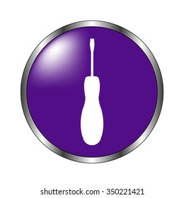 screwdriver - vector icon; violet button