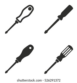Screwdriver vector icons set. Illustration isolated for graphic and web design.