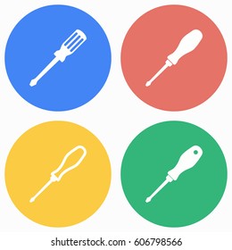 Screwdriver vector icons set. Illustration isolated for graphic and web design.