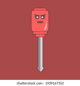 Screwdriver vector illustration, doodle vector