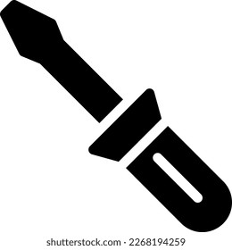 ilustración del vector de destornillador en un fondo transparente. Símbolos de calidad superior. Iconos vectoriales de glifos para diseño de conceptos y gráficos. 
