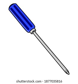 screwdriver vector illustration,isolated on white background,utensil top view