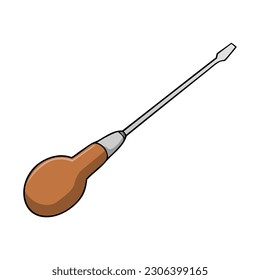 ilustración vectorial del destornillador, aislado en fondo blanco, vista superior