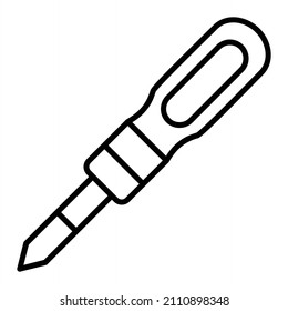 Icono De Contorno Del Vector Del Destornillador Aislado En Fondo Blanco

