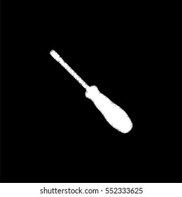 screwdriver - white  vector icon