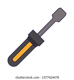 screwdriver working repair tool blue lines
