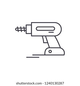Screwdriver works line icon concept. Screwdriver works vector linear illustration, symbol, sign