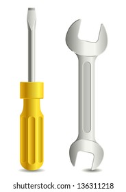 Screwdriver and wrench