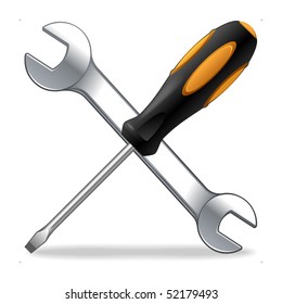 screwdriver and wrench