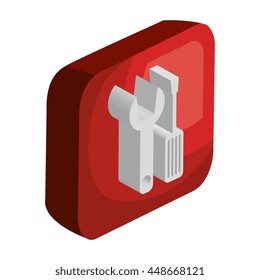 Screwdriver and wrench 3d isolated icon, vector illustration graphic.