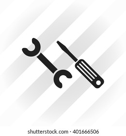 Screwdriver and wrench. EPS 10 Flat Icon. Vector Illustration.