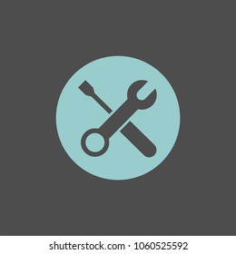 Screwdriver, wrench flat vector icon