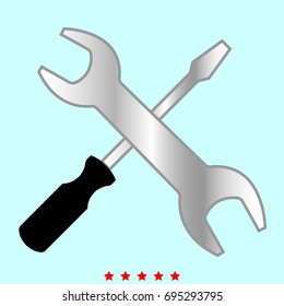 Screwdriver and wrench icon .