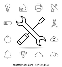 screwdriver and wrench icon. Detailed set of simple icons. Premium graphic design. One of the collection icons for websites, web design, mobile app