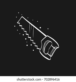 Screwdriver and wrench icon in doodle sketch lines. 