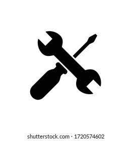 Screwdriver and wrench icon image design