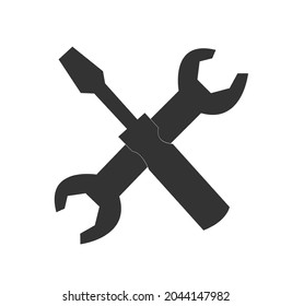 Screwdriver and wrench icon image design