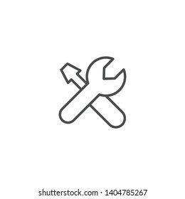 Screwdriver and wrench icon isolated on white background. Repair symbol modern simple vector icon