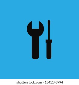 screwdriver and wrench icon vector