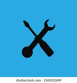 screwdriver and wrench icon vector