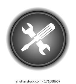 Screwdriver and Wrench Icon. Vector 