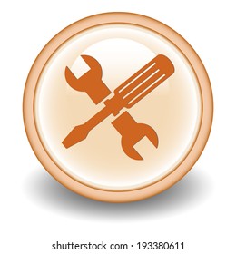 Screwdriver and Wrench Icon. Vector 