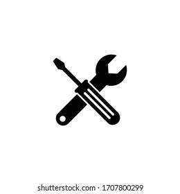 Screwdriver and Wrench Icon vector Design