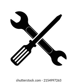 screwdriver and wrench icon vector design