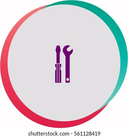 Screwdriver and Wrench  icon. Vector design.