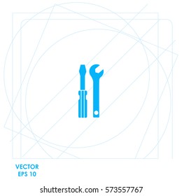 Screwdriver and Wrench  icon. Vector design.