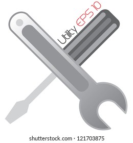 Screwdriver and Wrench Icon. Vector illustration