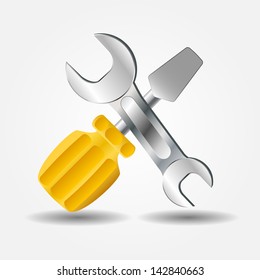 Screwdriver and Wrench icon vector illustration
