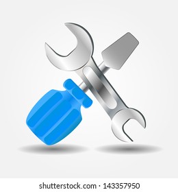 Screwdriver and Wrench icon vector illustration
