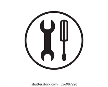 a screwdriver, a wrench icon, vector illustration eps10