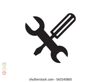 a screwdriver, a wrench icon, vector illustration eps10
