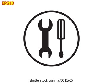 a screwdriver, a wrench icon, vector illustration eps10