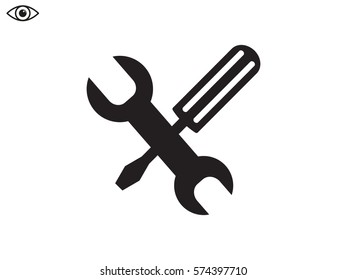 a screwdriver, a wrench icon, vector illustration eps10