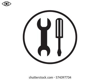 a screwdriver, a wrench icon, vector illustration eps10