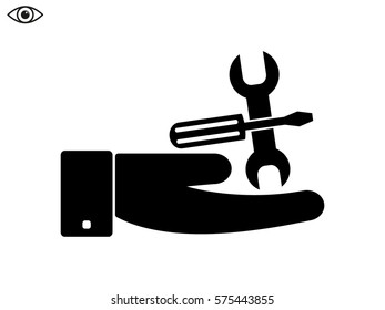 a screwdriver, a wrench icon, vector illustration eps10