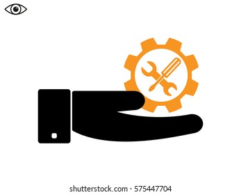 a screwdriver, a wrench icon, vector illustration eps10