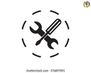 a screwdriver, a wrench icon, vector illustration eps10